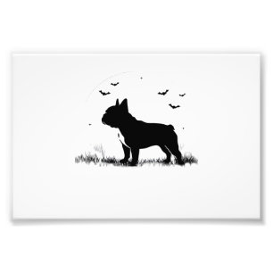 French Bulldog Dog � Halloween Moon Silhouette Ove Photo Print