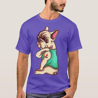 French Bulldog Dog I Love Mom Tattoo Lover funny G T-Shirt