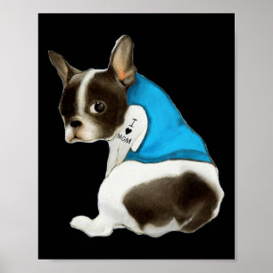French-bulldog Dog I Love Mum Tattoo French-bulldo Poster