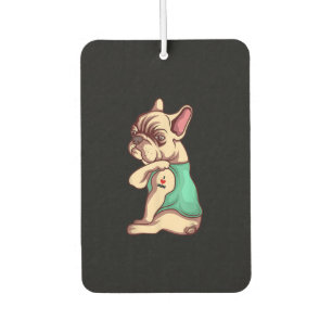French Bulldog Dog I Love Mum Tattoo Lover Gift Car Air Freshener