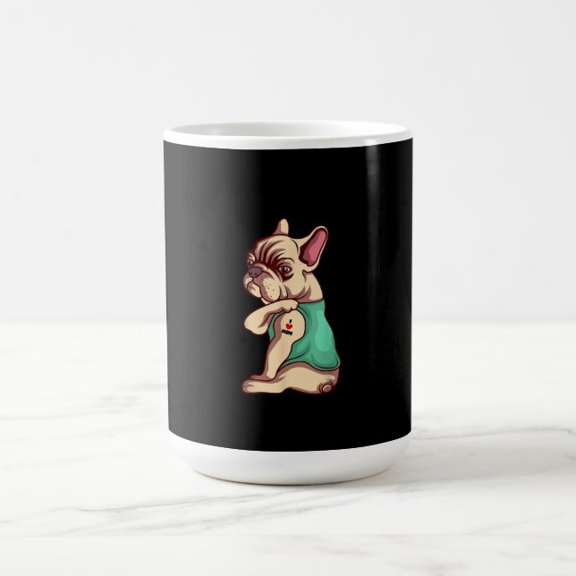 french bulldog dog i love mum tattoo lover gift coffee mug (Center)