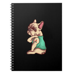 french bulldog dog i love mum tattoo lover gift notebook