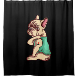 french bulldog dog i love mum tattoo lover gift shower curtain