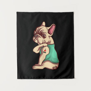 French Bulldog Dog I Love Mum Tattoo Lover Gift Tapestry