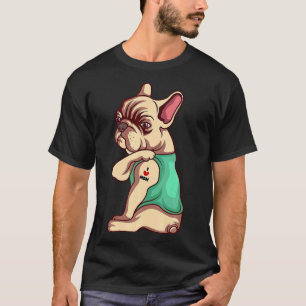 French Bulldog Dog I Love Mum Tattoo T-Shirt