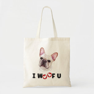 French Bulldog Dog I Woof You Tote Bag