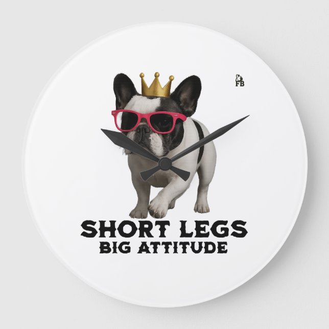 French Bulldog Dog Lovers Large Clock (Front)