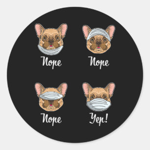 French Bulldog Dog Mask Bulldogs  Classic Round Sticker