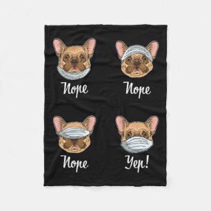 French Bulldog Dog Mask Bulldogs  Fleece Blanket