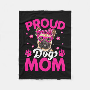French Bulldog Dog Mum Messy Bun Mother's Day Fleece Blanket