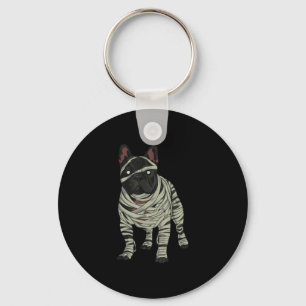 French Bulldog Dog Mummy Halloween Costume Dog Lov Key Ring