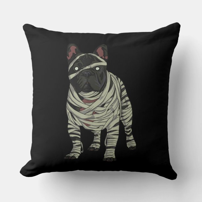 French Bulldog Dog Mummy Halloween Gift Cushion (Front)