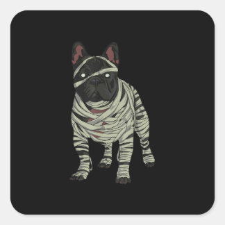 French Bulldog Dog Mummy Halloween Gift Square Sticker