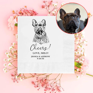 French Bulldog Dog Personalised Cheers Napkins