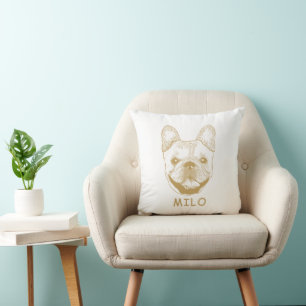 French Bulldog Dog Personalised Hand Drawing Cushion