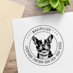 French Bulldog Dog Pet Photo Round Rubber Stamp
