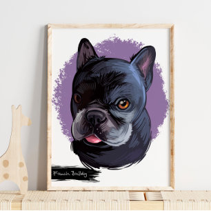 French Bulldog Dog Portrait   Pet Portrait Poster