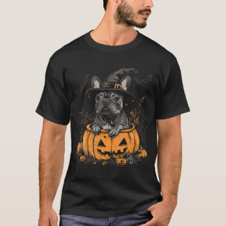 French Bulldog Dog Pumpkin Halloween Thanksgiving  T-Shirt