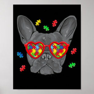 French Bulldog Dog Puzzle Gles Awareness Dog Poster