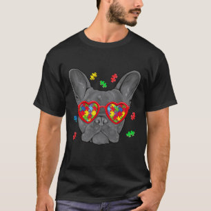 French Bulldog Dog Puzzle Gles Awareness Dog  T-Shirt