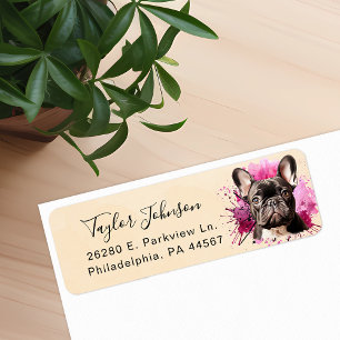 French Bulldog Dog Return Address Label