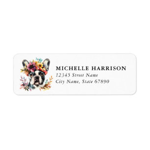 French Bulldog Dog Return Address Labels