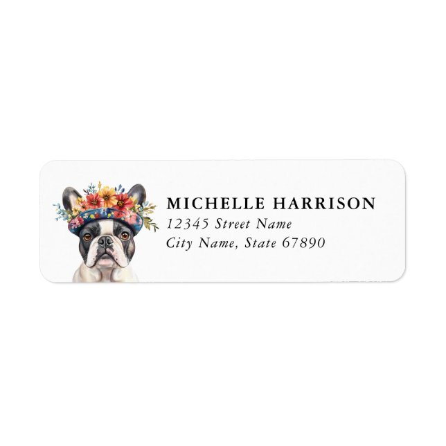 French Bulldog Dog Return Address Labels (Front)