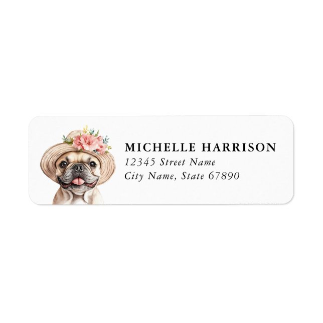 French Bulldog Dog Return Address Labels (Front)