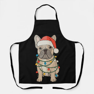 French Bulldog Dog Santa Hat Merry Christmas Xmas Apron