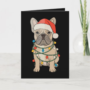 French Bulldog Dog Santa Hat Merry Christmas Xmas Card