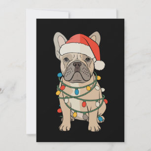 French Bulldog Dog Santa Hat Merry Christmas Xmas Invitation