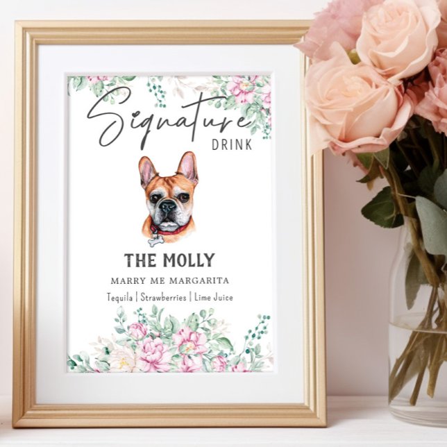 French Bulldog Dog Signature Drink Sign (Creator Uploaded)