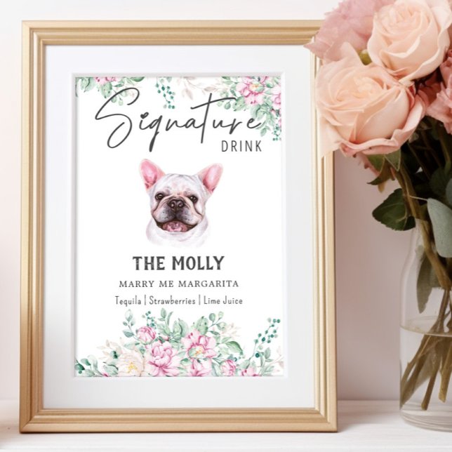 French Bulldog Dog Signature Drink Sign (Creator Uploaded)