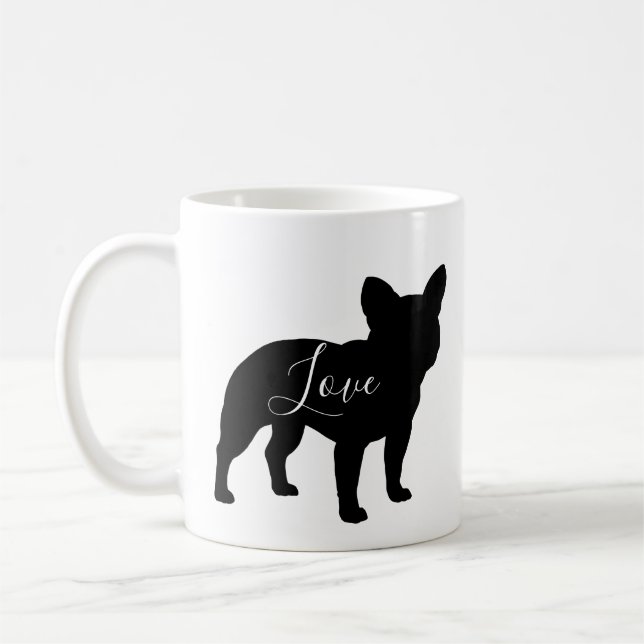 French Bulldog Dog Silhouettes Love Custom Coffee Mug (Left)