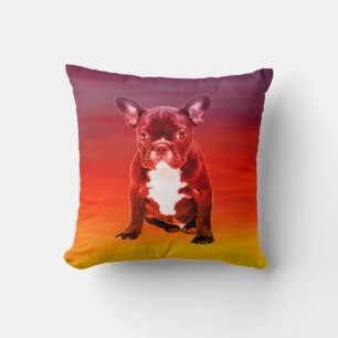 French Bulldog Dog Sitting On Beach Cushion