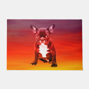 French Bulldog Dog Sitting On Beach Doormat