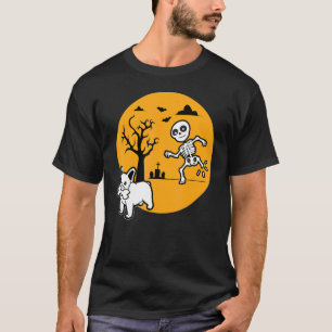 French Bulldog Dog Skeleton Bone Halloween Costume T-Shirt