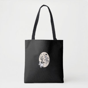 French Bulldog Dog Skeleton Bone Halloween Costume Tote Bag