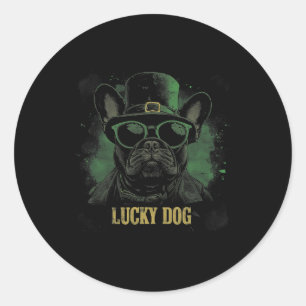 French Bulldog Dog - St. Patrick's Day Saint Paddy Classic Round Sticker
