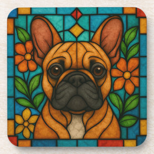 French Bulldog Dog "Stained Glass" Coaster