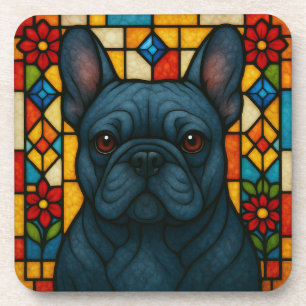 French Bulldog Dog "Stained Glass" Coaster