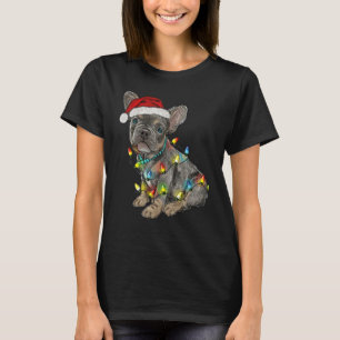 French Bulldog Dog Tree Christmas Lights Xmas Paja T-Shirt