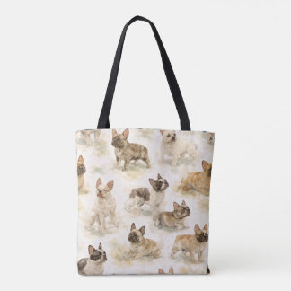 French Bulldog dog watercolor  Tote Bag