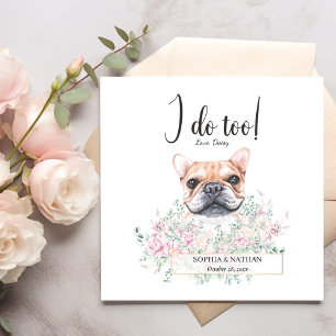 French Bulldog Dog Wedding Cocktail Napkins