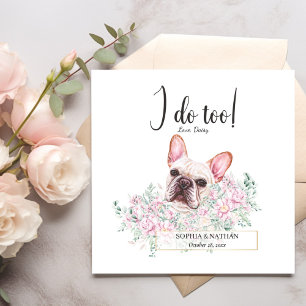 French Bulldog Dog Wedding Cocktail Napkins