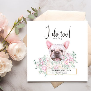 French Bulldog Dog Wedding Cocktail Napkins