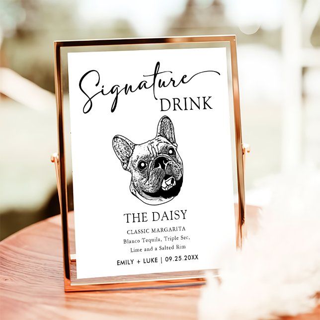 French Bulldog Dog Wedding Signature Drink Sign (Creator Uploaded)