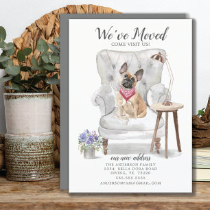 French Bulldog Dog We've Moved Moving Announcement