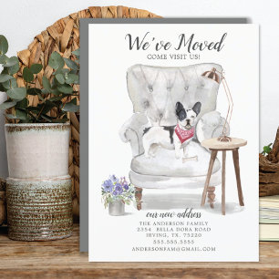 French Bulldog Dog We've Moved Moving Announcement