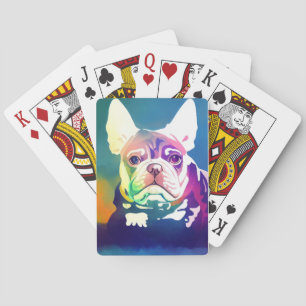 French Bulldog Dog Wild Nature Animal Painting Playing Cards